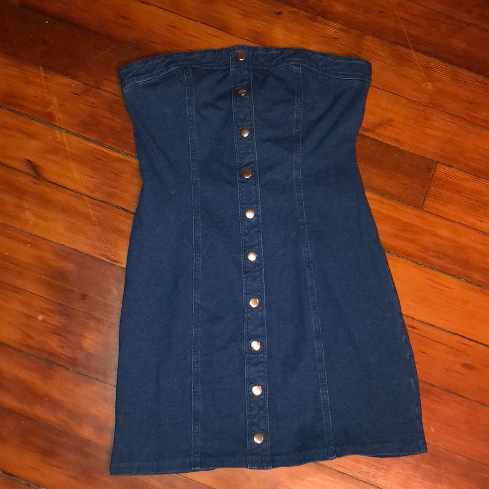 Worn Only Once! Strapless Denim Dress